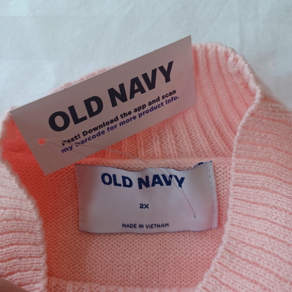 NWT Old Navy Women's 2x Light Pink Sweater with Ribbed Mock Turtle Neck - Picture 7 of 9